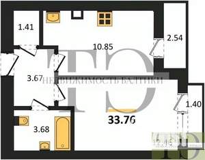 1-к квартира, вторичка, 34м2, 9/9 этаж
