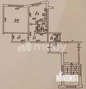 1-к квартира, вторичка, 42м2, 6/6 этаж