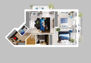 2-к квартира, вторичка, 65м2, 10/13 этаж