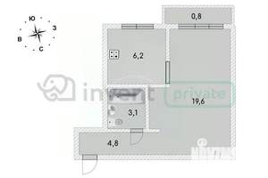 1-к квартира, вторичка, 33м2, 3/5 этаж