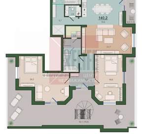 2-к квартира, вторичка, 139м2, 8/9 этаж