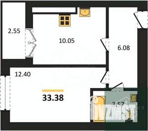 1-к квартира, вторичка, 33м2, 6/9 этаж