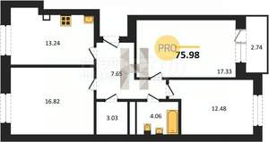 2-к квартира, вторичка, 54м2, 2/9 этаж