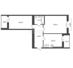 2-к квартира, вторичка, 60м2, 10/11 этаж