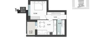 1-к квартира, вторичка, 40м2, 7/9 этаж
