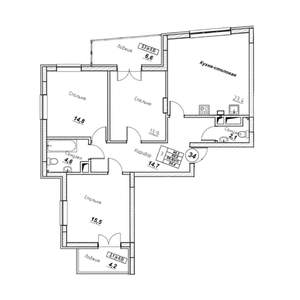 3-к квартира, вторичка, 94м2, 6/7 этаж
