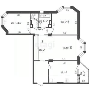 3-к квартира, вторичка, 89м2, 1/16 этаж
