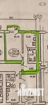 1-к квартира, вторичка, 31м2, 5/9 этаж