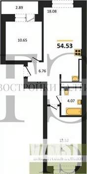 2-к квартира, вторичка, 55м2, 2/9 этаж