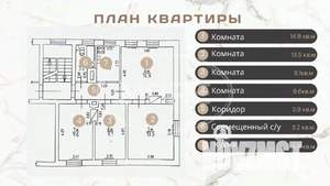 4-к квартира, вторичка, 58м2, 2/3 этаж