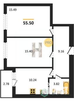 2-к квартира, вторичка, 56м2, 8/9 этаж
