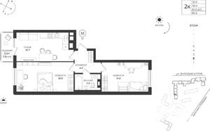 2-к квартира, вторичка, 60м2, 2/9 этаж