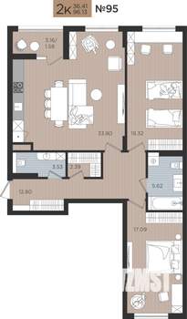 2-к квартира, вторичка, 96м2, 3/10 этаж