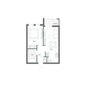 1-к квартира, вторичка, 40м2, 5/18 этаж