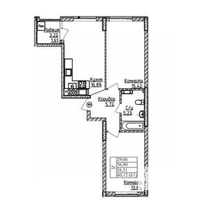 2-к квартира, вторичка, 59м2, 9/9 этаж