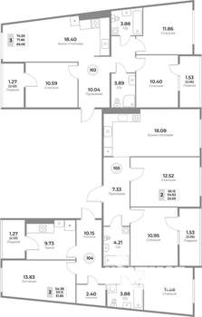 2-к квартира, вторичка, 55м2, 8/10 этаж