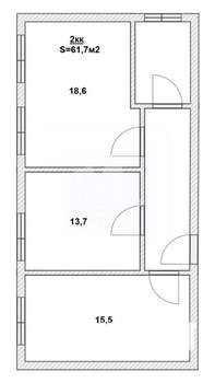 2-к квартира, вторичка, 62м2, 2/3 этаж