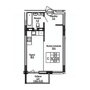 Студия квартира, вторичка, 33м2, 7/9 этаж
