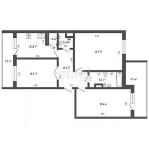 3-к квартира, вторичка, 90м2, 2/5 этаж