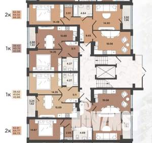 2-к квартира, сданный дом, 64м2, 1/8 этаж