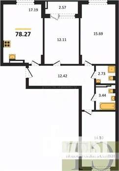 3-к квартира, вторичка, 78м2, 4/9 этаж