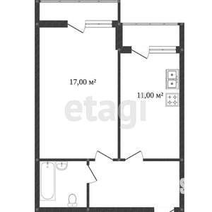 Студия квартира, вторичка, 44м2, 9/10 этаж