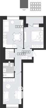 2-к квартира, вторичка, 55м2, 6/9 этаж