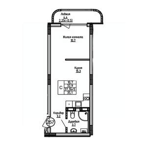 Студия квартира, вторичка, 35м2, 6/9 этаж