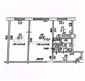 2-к квартира, вторичка, 46м2, 1/5 этаж