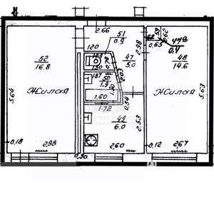 2-к квартира, вторичка, 44м2, 1/5 этаж