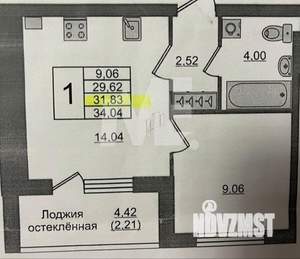 1-к квартира, сданный дом, 37м2, 9/10 этаж