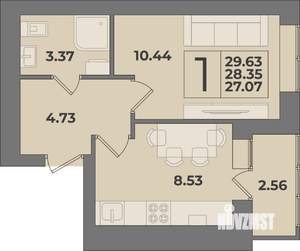 1-к квартира, вторичка, 30м2, 1/9 этаж