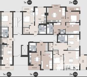 2-к квартира, вторичка, 74м2, 7/9 этаж