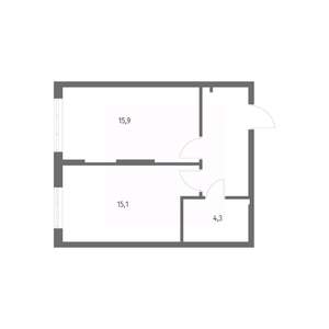 1-к квартира, вторичка, 43м2, 3/8 этаж