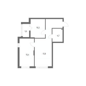 2-к квартира, вторичка, 58м2, 4/8 этаж