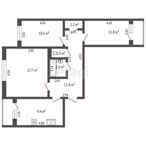 3-к квартира, вторичка, 68м2, 5/5 этаж