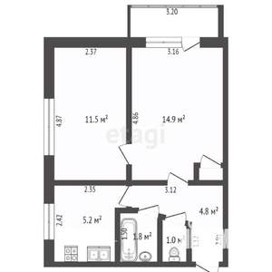 2-к квартира, вторичка, 40м2, 3/5 этаж