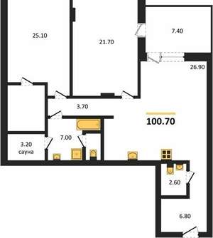 2-к квартира, вторичка, 101м2, 8/13 этаж