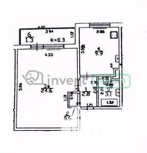 1-к квартира, вторичка, 41м2, 1/9 этаж