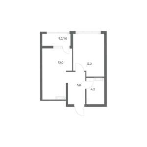 1-к квартира, строящийся дом, 37м2, 4/18 этаж