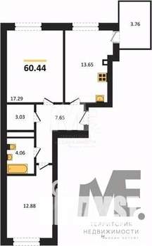 2-к квартира, вторичка, 60м2, 5/9 этаж