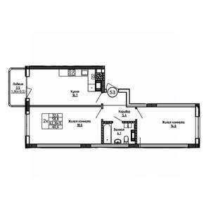 2-к квартира, вторичка, 61м2, 2/9 этаж