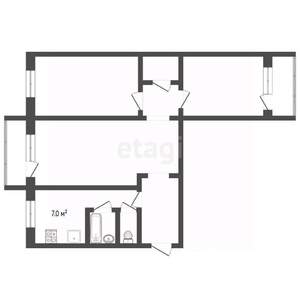 3-к квартира, вторичка, 64м2, 3/10 этаж