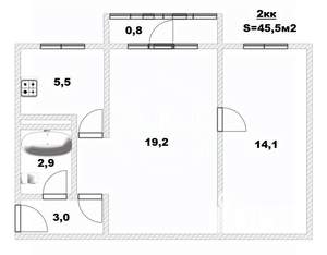 2-к квартира, вторичка, 46м2, 3/5 этаж