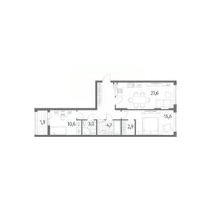 2-к квартира, вторичка, 73м2, 3/8 этаж