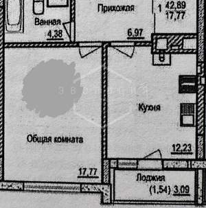 1-к квартира, вторичка, 44м2, 4/13 этаж