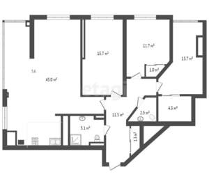 3-к квартира, вторичка, 112м2, 16/16 этаж