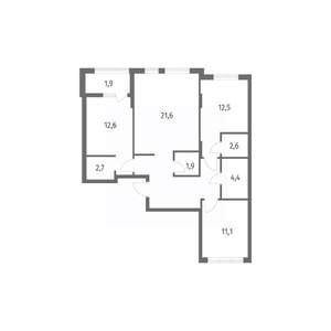 3-к квартира, вторичка, 85м2, 6/8 этаж