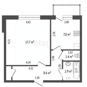 1-к квартира, вторичка, 38м2, 10/10 этаж