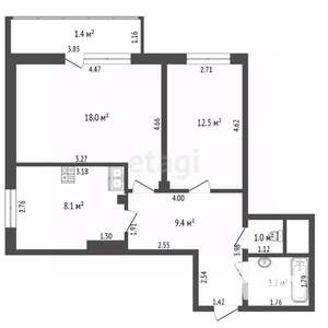 2-к квартира, вторичка, 54м2, 15/15 этаж